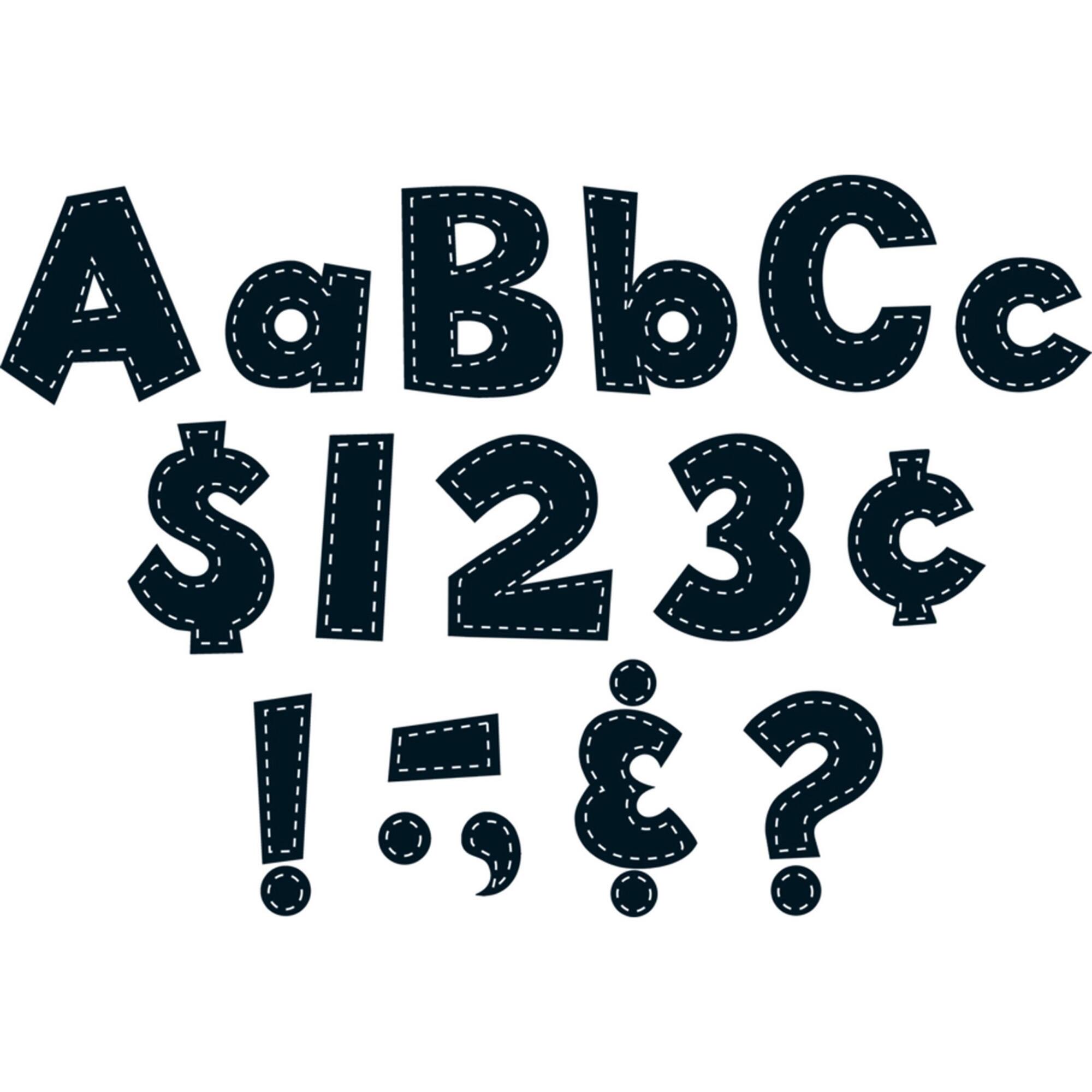 Teacher Created Resources Fun Font Letters, Black Stitch